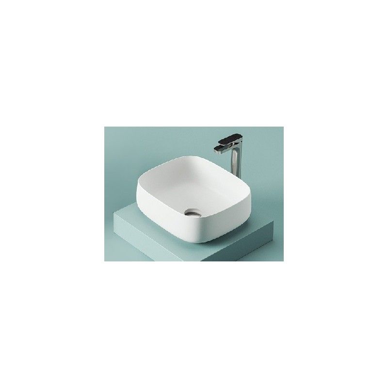 Aufsatz Waschbecken Glaenzed Weiss  COGNAC QUADRO 46  Artceram