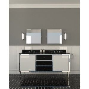 Jazz 3 Mobile portalavabo in legno laccato 2 ante pure white e cassettiera deep black L178,2xH99xD61,5 DEVON&DEVON - 1