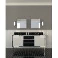 Jazz 3 Vanity unit in lacquered wood 2 pure white doors and deep black drawers L178,2xH99xD61,5 DEVON&DEVON - 1