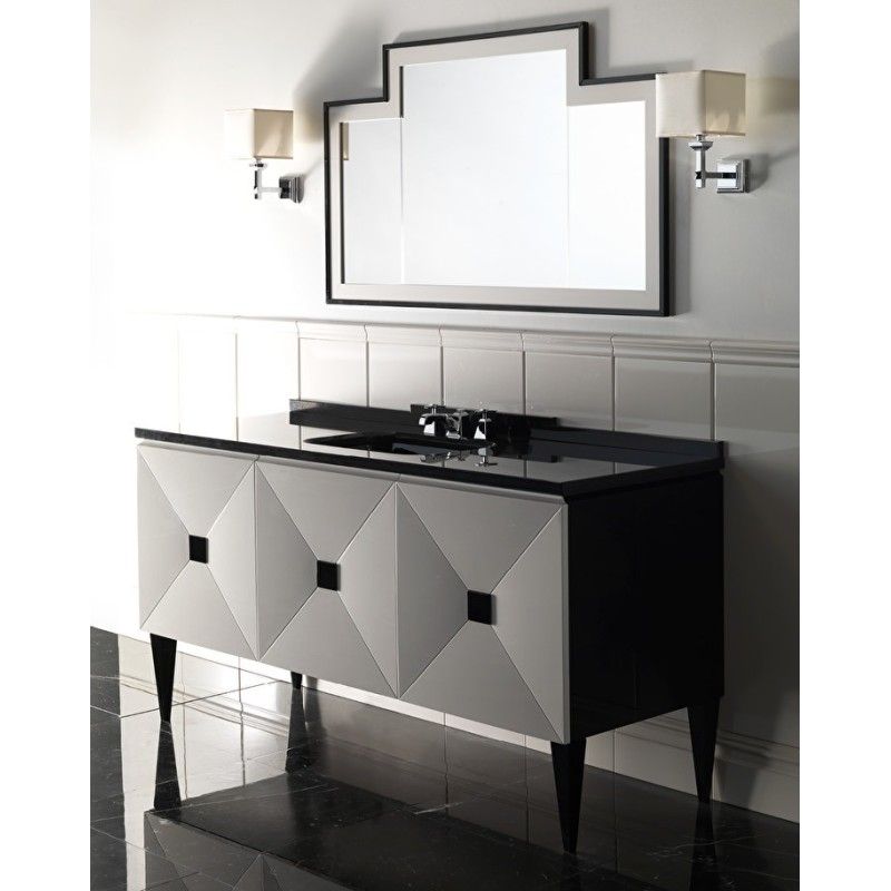 Jetset 3 Mobile portalavabo in legno laccato nero 3 ante L166xH93xD58 DEVON&DEVON - 1