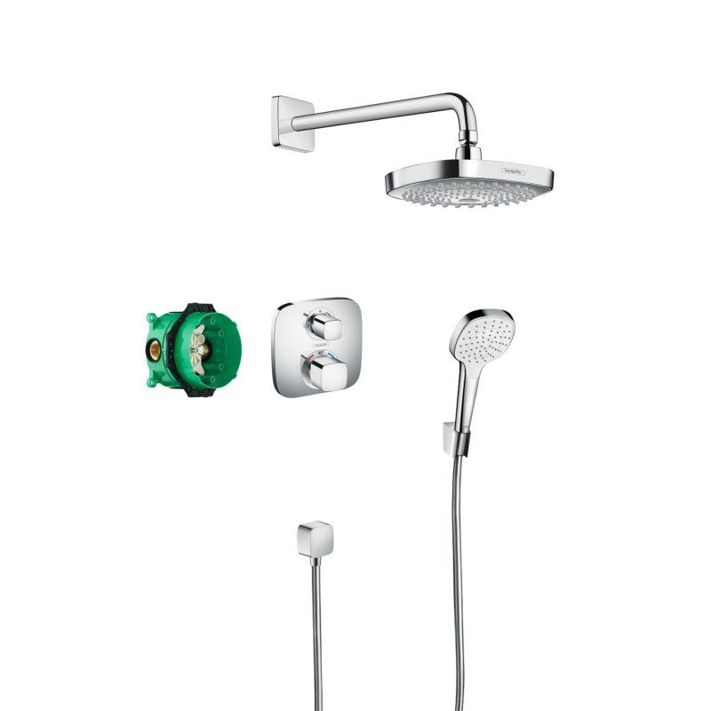 Croma Select E Unterputz-Duschsystem mit Hansgrohe Ecostat E Thermostat