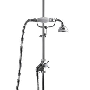 Deviatore su tubo esterno con doccetta e forcella L25,5 x H12 x D11,7 - Cromo DEVON&DEVON - 1