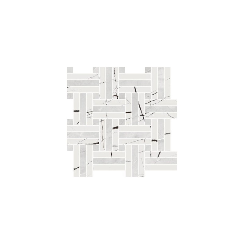 EXTRA MOSAIC INTRECCIO SCENIC WHITE/PULPIS GREY POLISHED 30X30 - Novabell EXT001L NOVABELL - 1