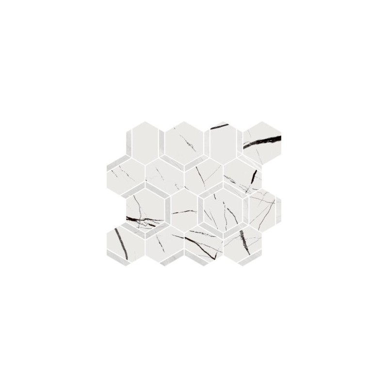 EXTRA ESAGONA MIX SCENIC WHITE/PULPIS GREY LEVIGATO  39,2X34,5 - Novabell EXT007L NOVABELL - 1