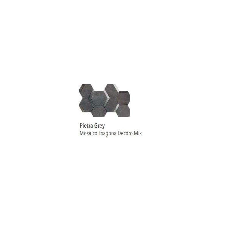 LUX EXPERIENCE PIETRA GREY MOSAICO EASAGONO DECORO MIX 20X34 - ITALGRANITI MW02MEDM ITALGRANITI GROUP - 1