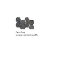 LUX EXPERIENCE PIETRA GREY MOSAICO EASAGONO DECORO MIX 20X34 - ITALGRANITI MW02MEDM ITALGRANITI GROUP - 1