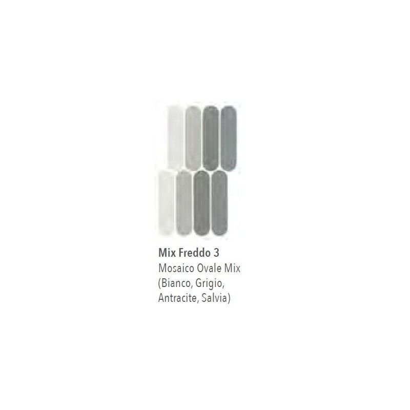NUANCES MOSAIK OVALE MIX FREDDO 3 19,5X37 - ITALGRANITI NU00MOVF3 ITALGRANITI GROUP - 1