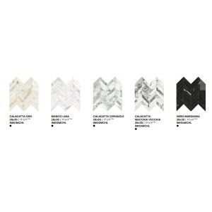 MARMI DI IMPRONTA  BIANCO LASA MOSAIQUE CHEVRON LAPPE  28X30 - IMPRONTA IMI05MCHL IMPRONTA - 1