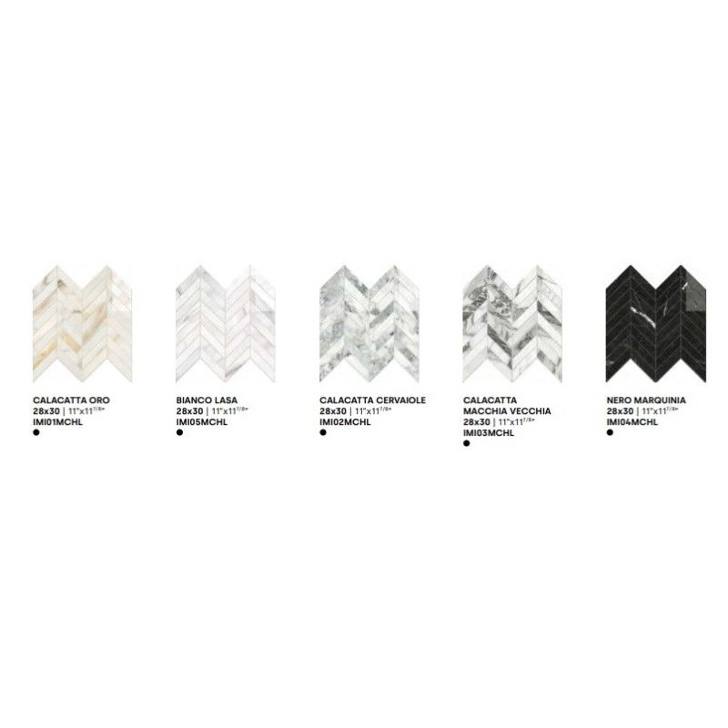 MARMI DI IMPRONTA  BIANCO LASA MOSAIC CHEVRON LAPPED  28X30 - IMPRONTA IMI05MCHL IMPRONTA - 1
