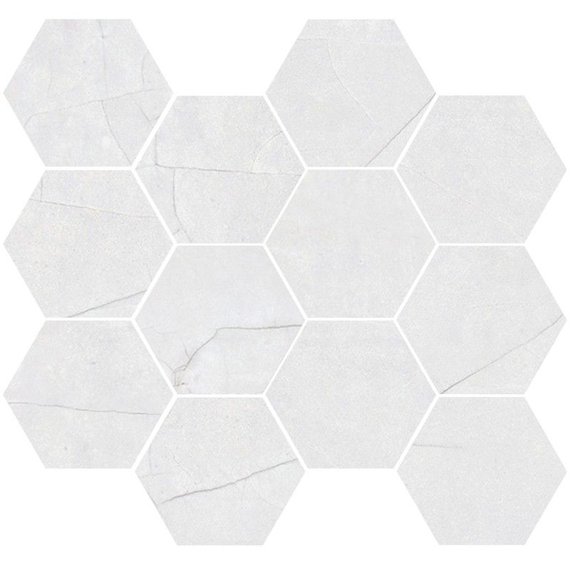 CRACKED WHITE NAT MOSAIC HEX 30X28 - CERAMICAS APARICI APARICI CERAMICA - 1