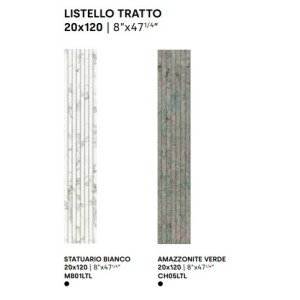 MARMI DI IMPRONTA STATUARIO BIANCO LISTELLO TRATTO LAPPE 6MM 120X20- IMPRONTA MB01LTL IMPRONTA - 1