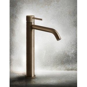 TRAME Waschtisch-Hochmischer mit langem Auslauf ohne Ablaufgarnitur mit GESSI Anschlussschläuchen GESSI SPA  - 2