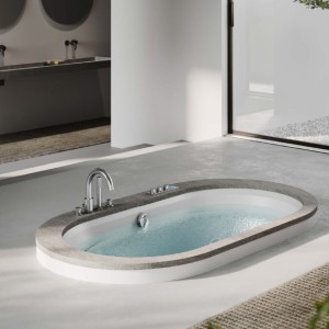 JACUZZI Opalia Stone Hydromassagewanne 190x110 glänzend weiß