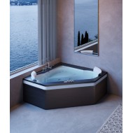 Aura Corner 160 Hydromassagewanne in Teak/Wengè