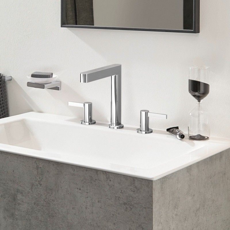 FINORIS 3-hole basin mixer 160 with Hansgrohe push-open HANSGROHE - 1