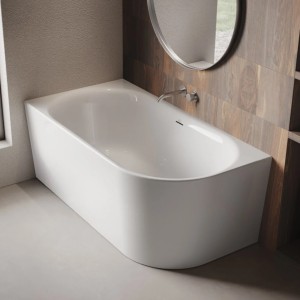 Jacuzzi Dalma 155x80 linke Eck-Badewanne, glänzend weiß