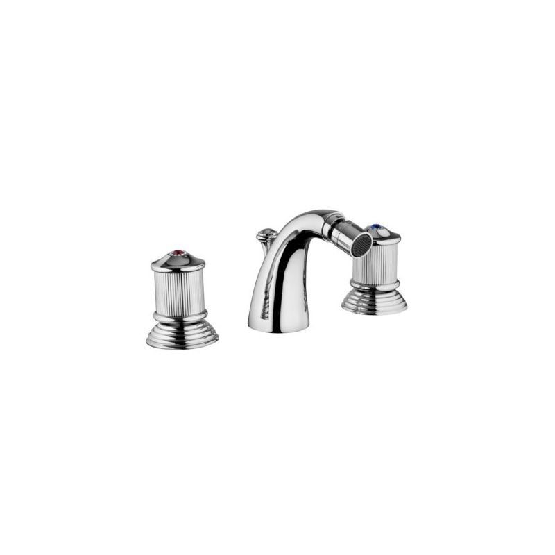 IMPERO Batterie Bidet 3 trous avec Bouche complete échappement 1.1/4" Chrome  Bongio 06503 BONGIO RUBINETTERIE  - 1
