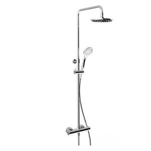 DUSCHSÄULE Wandmontierte Thermostat-Duschsäule, Umsteller, Ø200 Duschkopf, 1,5 m flexibler Schlauch und GESSI-Handbrause GESSI S