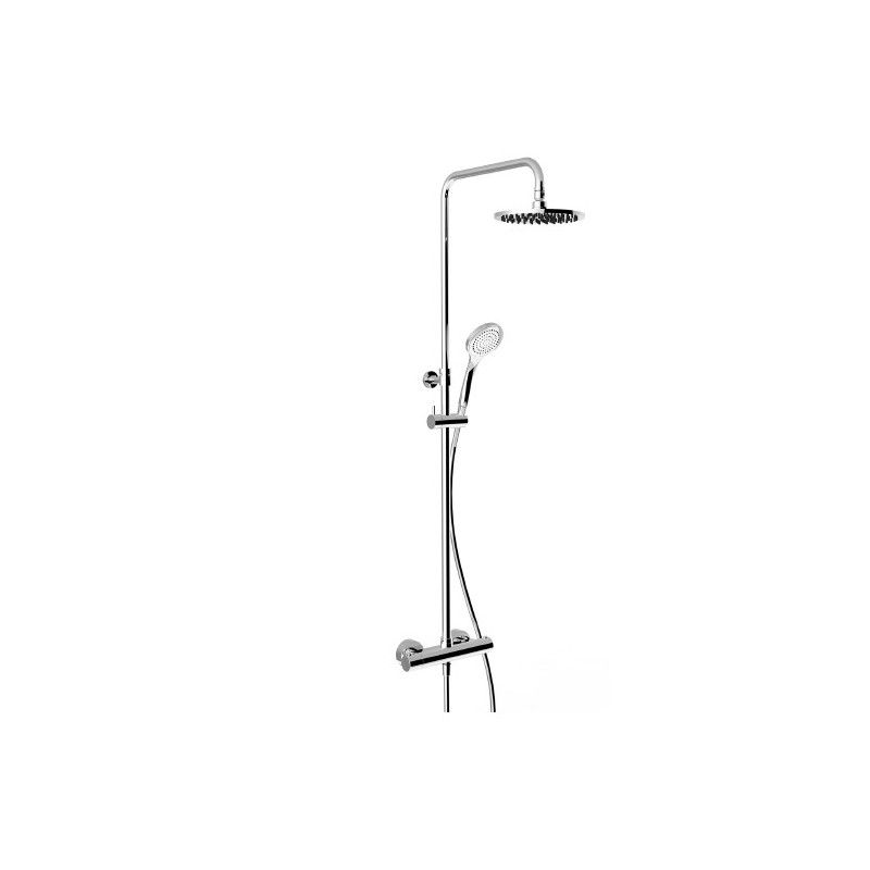 DUSCHSÄULE Wandmontierte Thermostat-Duschsäule, Umsteller, Ø200 Duschkopf, 1,5 m flexibler Schlauch und GESSI-Handbrause GESSI S