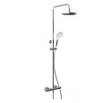 DUSCHSÄULE Wandmontierte Thermostat-Duschsäule, Umsteller, Ø200 Duschkopf, 1,5 m flexibler Schlauch und GESSI-Handbrause GESSI S