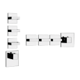 RETTANGOLO WELLNESS External part Wall mounted high flow thermostatic mixer 3 independent GESSI outlets GESSI SPA  - 2