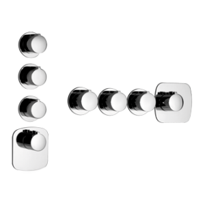 TONDO WELLNESS Partie extérieure Mitigeur thermostatique mural haut débit 3 sorties GESSI indépendantes GESSI SPA  - 2