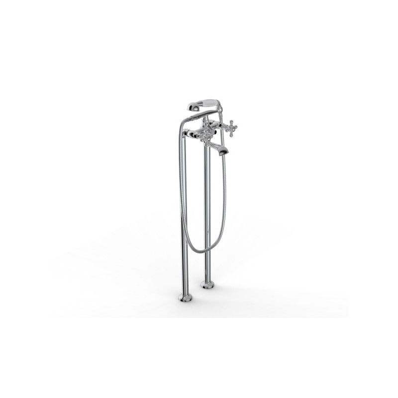 Kent Wall mounted bathtube Set with pipes - Rubinetteria Zazzeri 5500 0450 A00  - 1