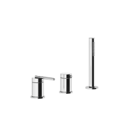 GEAR 3-Loch Wannenrandgruppe mit Umstellung, 1,5m Brauseschlauch und GESSI Antikalk-Handbrause GESSI SPA  - 2