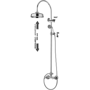 copy of Colonne de douche orientable BELINDA Chrome - Paffoni ZCOL 202 CR 022L RUBINETTERIA PAFFONI - 1