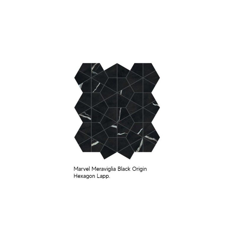 MARVEL MERAVIGLIA BLACK ORIGIN HEXAGON LAPPED 40,3X46,6 - ATLAS CONCORDE AJQ2 CERAMICHE ATLAS CONCORDE - 1