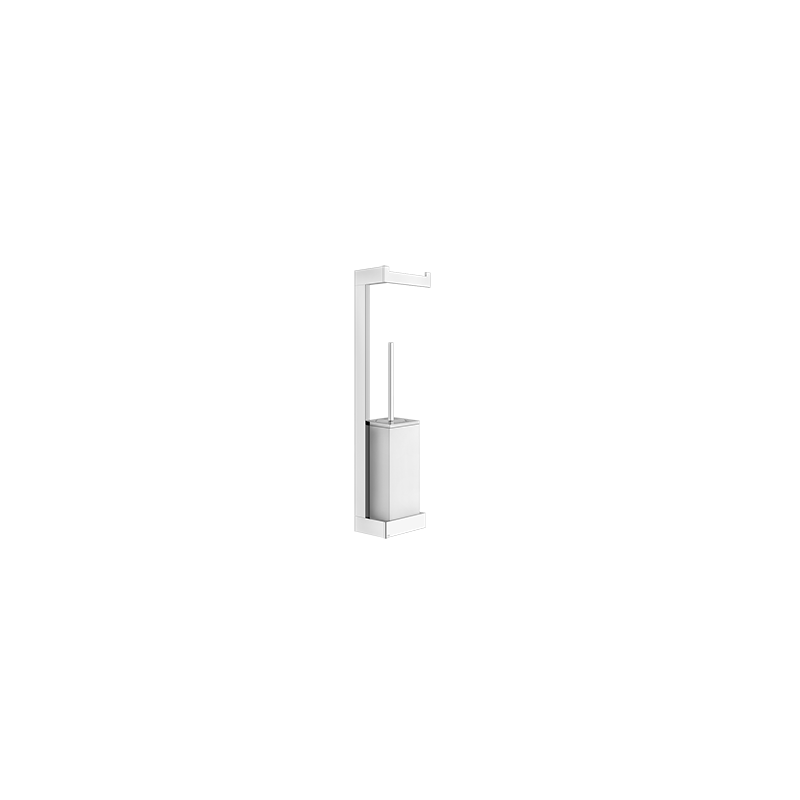 GESSI RETTANGOLO wall column with roll holder and white brush