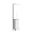 GESSI RETTANGOLO wall column with roll holder and white brush