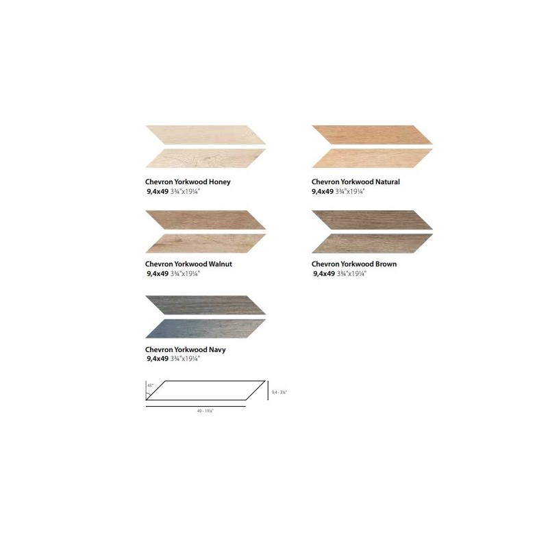YORKWOOD CHEVRON 9,4X49 WALNUT - CERAMICA SANT'AGOSTINO CSACHYWT45 CERAMICA SANT'AGOSTINO - 1