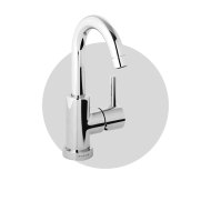 T LEVA LATERALE Miscelatore Lavabo Bocca bassa girevole completo di scarico 1.1/4" Cromo  Bongio 32581 BONGIO RUBINETTERIE  - 1