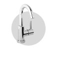 T LEVA LATERALE Miscelatore Lavabo Bocca bassa girevole completo di scarico 1.1/4" Cromo  Bongio 32581 BONGIO RUBINETTERIE  - 1