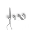 Q316 Built-in bathtub mixer with 230mm jet - 2 mixers - complete - without flex - Taps Zazzeri 3400 J401 A00  - 1