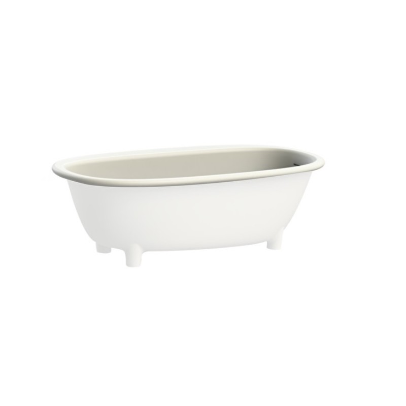 DAY Semi-built-in bathtub in White Tec Plus L175.7 x H54.5 x D89.7 DEVON&DEVON - 1