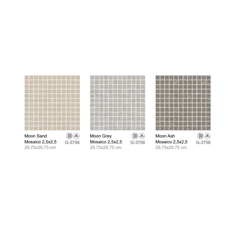 MOON  GREY MOSAIC 2,5X2,5 29,75X29,75 - APARICI APARICI CERAMICA - 1