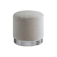 Zelda Pouf con base in ottone - Wark Grey cmØ46xH45 DEVON&DEVON - 1