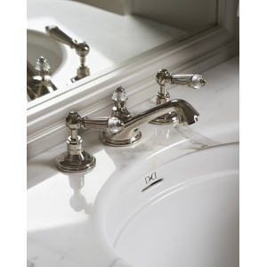 Diamond 3-Loch-Waschtischmischer mit Ablaufgarnitur – Poliertes Nickel DEVON&DEVON - 1