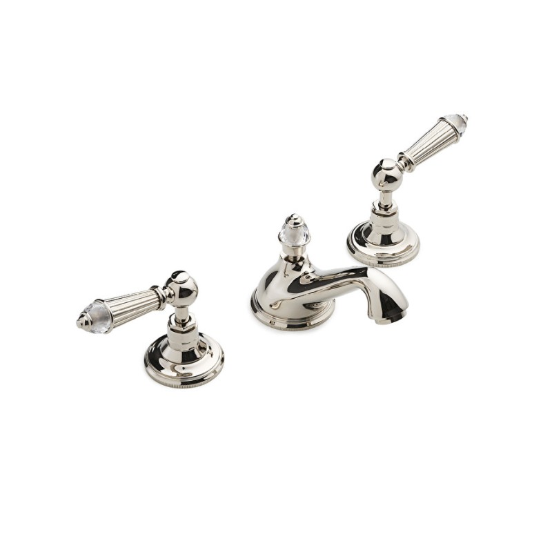 Diamond 3-hole bidet mixer with pop-up waste - Polished Nickel DEVON&DEVON - 1