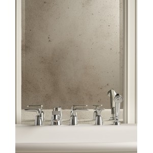Mitigeur de baignoire Twenties pour montage sur chant 5 trous, avec inverseur et douchette - Chrome DEVON&DEVON - 1