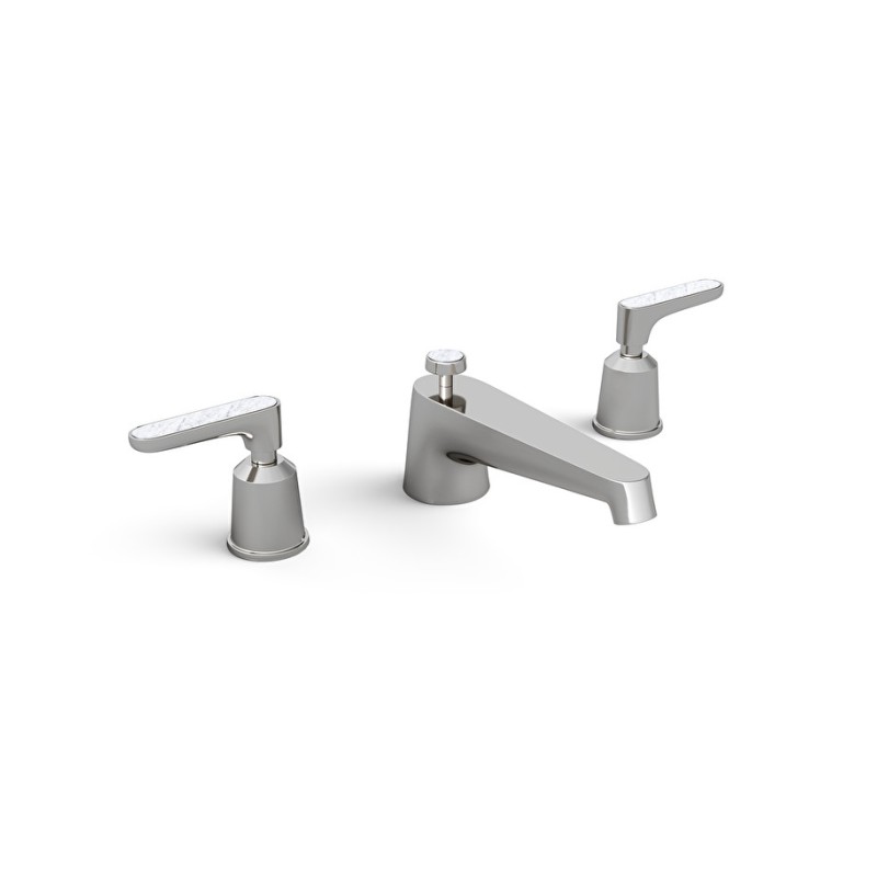 Twenties 3 Hole Basin Set with Pop Up waste - Chrome White Carrara DEVON&DEVON - 1