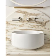 Twenties Basin wall Mixer - Chrome Calacatta Oro DEVON&DEVON - 1