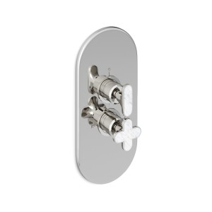 Mitigeur thermostatique 3 voies encastrable Twenties - Chrome Carrare blanche DEVON&DEVON - 1