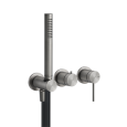 SHOWER316 External part 2-way wall-mounted shower mixer with diverter, water connection and GESSI hand shower support GESSI SPA 
