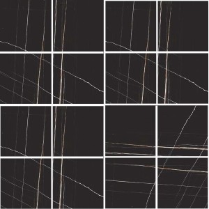 STONES&MORE 2.0  SAHARA NOIR GLOSSY 6MM MOSAIQUE 7,5X7,5 - CREATIVE DESIGN FLORIM 752808 FLORIM CREATIVE DESIGN - 1