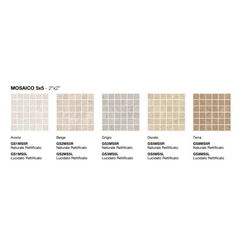 SINAI BEIGE  MOSAIC 5X5 POLISHED  SQ  - COEM GS2MS5L COEM - 1