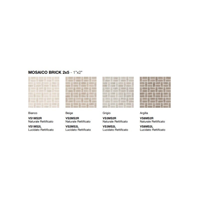 VERSATILE STONE  BIANCO MOSAIK BRICKS 2X5 GLAENZEND  - COEM VS1MS2L COEM - 1
