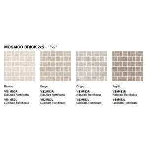 VERSATILE STONE  BEIGE MOSAIQUE BRICKS 2X5 BRILLANT  - COEM VS2MS2L COEM - 1